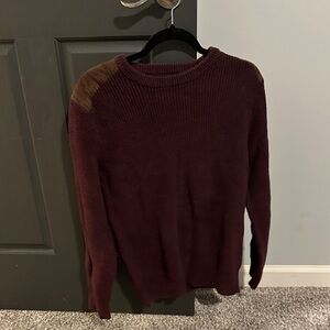 J. Crew Burgundy Sweater with Brown Accents